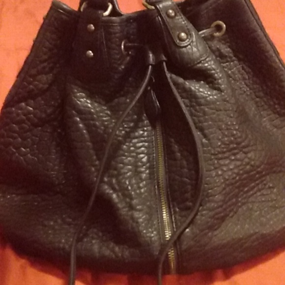 Black Leather drawstring purse - Picture 13 of 17